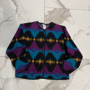 David Wayne's 80s/90s Southwest-style Aztec sweater cardigan jacket.